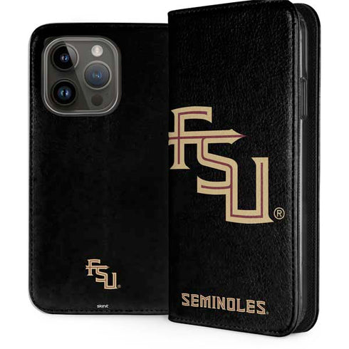Florida State FSU Seminoles Black iPhone 15 Pro Folio Case